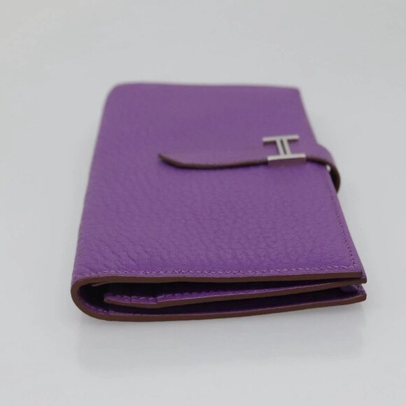 HERMES Bean Soufflé Wallet Shave Purple Auth yk19464V - Picture 6 of 16